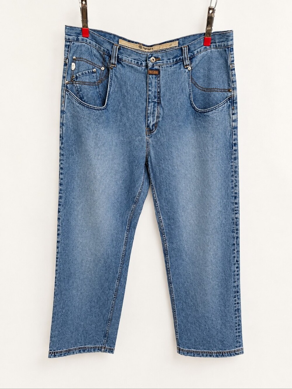 Pepe Jeans London Men’s 44 X 33 Baggy Utility Pocket Jeans Y2K Blue Denim